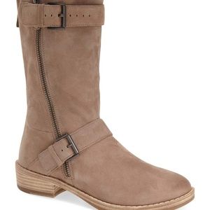 Eileen Fisher Leather Tan Moto Boots Sz 5.5